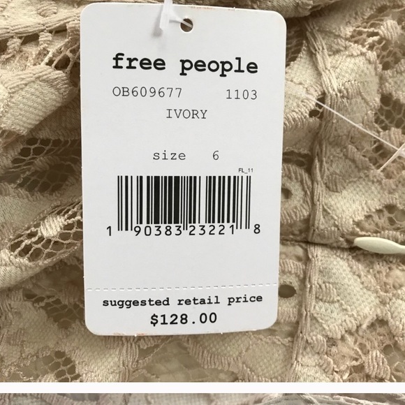 NWT Free People Ivory Lace Dress Just Like Honey 6 - Picture 3 of 3